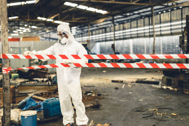Professional Biohazard Cleanup technician working in Lake Worth Beach, FL